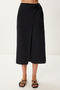 Women's Black Asymmetrical Linen Skirt with Tie Detail Bv00132 - 3
