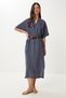 Women's Smoked Belted Slit Summer Modal Dress No00028 - 3