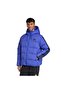 معطف Essentials Climawarm 3 Stripes Puffer Down بغطاء رأس للرجال باللون الأزرق للاستخدام الخارجي - 2