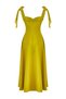 Olive Green A-Line Woven Midi Elegant Evening Gown with Strap Tie Detail for Proms and Graduation Dresses TPRSS24EL00251 - 7