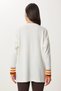 Women's Bone Orange Sleeve Striped Long Knitwear Sweater Ki̇00140 - 5