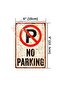 No Parking Rusty Look Metal Warning Sign - Parking Prohibited Vintage Tin Sign - 15cm X 22.5cm - 2
