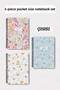 Set of 3 Pocket Size A6 Spiral Unlined Notebooks, Cardboard Cover 10X14 Cm, 50 Sheets 100 Pages