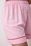 Pembe Biye Detaylı Viskon Dokuma Pijama Takımı TBBSS25AI00016 - 3