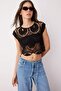 Siyah Kroşe Kolsuz Crop Triko Bluz TWOSS25BZ00592 - 5
