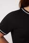 Siyah Bisiklet Yaka Biye Detaylı Basic Büyük Beden T-shirt TBBSS25BF00050 - 3