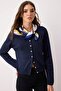 Wardrobe Essentials Lacivert Düğme Detaylı Pamuklu Basic Triko Hırka | TWOAW26HI00001