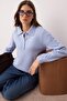 Blue Soft Textured Hair Braid Detailed Knitwear Sweater Twoaw26Kz00003