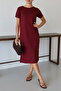 Women's Modal Fabric Half Sleeve Slit Below the Knee Dress 1100 - 9