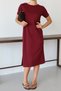Women's Modal Fabric Half Sleeve Slit Below the Knee Dress 1100 - 8