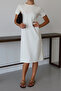 Women's Modal Fabric Half Sleeve Slit Below the Knee Dress 1100 - 8