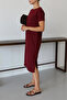 Modal Fabric Half Sleeve Slit Below the Knee Women Dress 3083 - 2