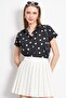 Women's Anthracite Print Short Sleeve Shirt Arm-22Y 001052 - 2
