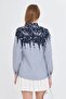 Women's Smoked Judge Collar Patterned Shirt Arm-25Y 001013 - 5
