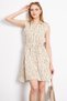 Women's Camel Front Button Waist Belt Collar Sleeveless Dress Arm-24Y 001066 - 4