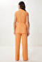 Belted Vest Palazzo Knitted Suit Oranj Lby0002 - 8