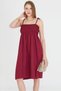 Women's Burgundy Straps Lace up Chest Gipe Elastic Mini Dress Arm-25Y 001047 - 4