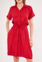 Women's Red Elastic Waist Short Sleeve Shirt Dress Arm-23Y001035 - 3