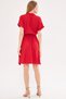 Women's Red Elastic Waist Short Sleeve Shirt Dress Arm-23Y001035 - 5