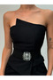 Silver Buckled Pull-Through Elastic Women's Belt, Jacket Belt, Shirt Belt, Dress Belt