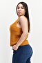 Women Square Neck Sleeveless Knitted Top, Light Brown - 3