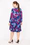 Women's Cobalt Blue Large Size Woven Viscose Fabric V-neck Layered Dress 65n35833 - 5