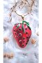 Enameled Steel Necklace with Strawberry Figure - 5