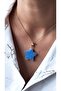Blue Polymer Coated Steel Necklace with Star Figure - 2