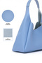 Blue Shk19 Faux Leather, Snap Closure, Single Compartment, Zippered Makeup Bag, Hand, Arm and Shoulder Bag - 5