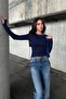 Finger-Through Modal Fabric Long Sleeve Crew Neck Stretchy Women's Bodysuit - 4