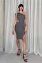 Cut Out Detailled Recovery Tie-Dye Camisole Fabric One Shoulder Dress - 2