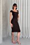 Oval Necklace Short Sleeve Tie-Dye Camisole Dress - 6