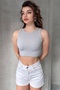 Cycling Neck, Rubble Look, Thick Strap, Cashcorse Crop Gown - 6