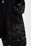 Women's Knitwear Gray Patterned Aphrodite Poncho Black - 6