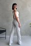 High Waist Corded Fabric Palazzo Pants - Loose Flowy Wide Leg Relaxed Fit - 7
