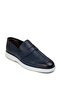 Genuine Leather Blue Men's Loafer Shoes - 7