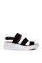 Genuine Suede Black Women's Sandals