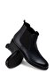 Genuine Leather Navy Blue Chelsea Men's Boots - 3