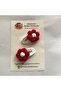 4cm Oval Silver Metal Snap Hand-Knitted Colors White Red Fluffy Daisy Buckle - 6