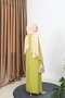 Pleated Sandy Dress with Necklace - 5