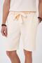 Men's Bermuda 035 Comfort Fit Lace-Up Waist Viscose Blended Casual Beige Shorts - 6