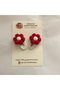 4cm Oval Silver Metal Snap Hand-Knitted Colors White Red Fluffy Daisy Buckle - 3
