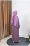 Pleated Sandy Dress with Necklace - 5