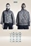 Women's Quilted Print Sports Short Puffer Coat with Belt and Double Pockets 8828 - 5