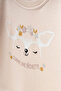 Baby Girl Snap Fastener Patterned Booties Jumpsuit 0 Month 6 Month - 2