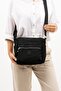 Women's Multi-Compartment Water Resistant Parachute Fabric Black Color Adjustable Cross Strap Shoulder Bag S - 2