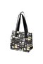 FLADDRIG Lunch bag, patterned grey, 25 x 16 x 27 cm