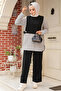 Black Hijab Sweater Double Set - 20084S