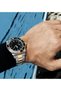 Premium Series Silver-Gold Color Black Dial Steel Band Men's Wrist Watch in Special Box - 2