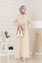 Two-Thread Dress with Zipper Detail on the Front - Beige - 2